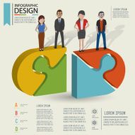 Puzzle info graphic design and character clean vector N4
