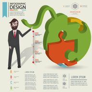Bomb puzzle info graphic design and character clean vector