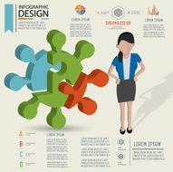 Puzzle info graphic design and character clean vector N6