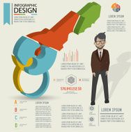 Key puzzle info graphic design and character clean vector