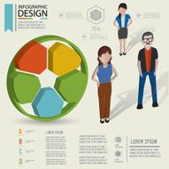 Football puzzle info graphic design and character clean vector