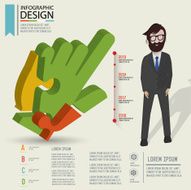 Click puzzle info graphic design and character clean vector