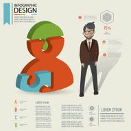 Puzzle info graphic design and character clean vector N9