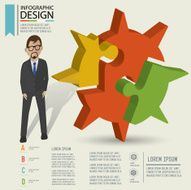 Puzzle info graphic design and character clean vector N10