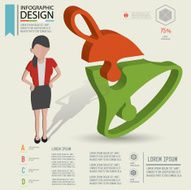 Bell puzzle info graphic design and character clean vector