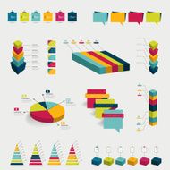 Collection of colorful flat infographic elements N10
