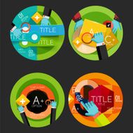 Set of option presentation labels flat design web infographic boxes