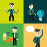 Set of businessman pose character concepts N70