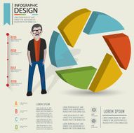 Shutter puzzle three dimension info graphic design clean vector