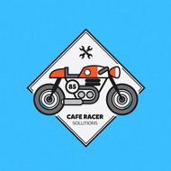 Vintage Motorbike Label Vector Cafe Racer Emblem