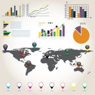 World map with elements of infographics N2