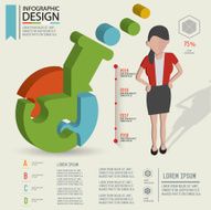 Science three dimension info graphic design clean vector