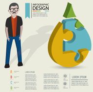 Water drop three dimension info graphic design clean vector