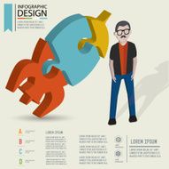 Rocket three dimension info graphic design clean vector