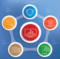 Online marketing info graphic design clean vector
