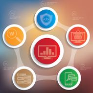 Online marketing info graphic design clean vector N2
