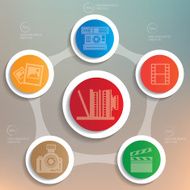 Camera info graphic design clean vector