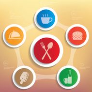 Food and drink info graphic design clean vector N2