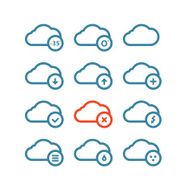 Different forecast icons set with rounded corners Design elements
