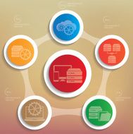 Database server Info graphic design clean vector N4