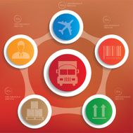 Logistic concept Info graphic design clean vector