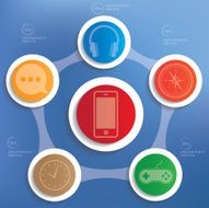 Media concept Info graphic design clean vector