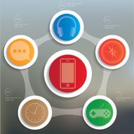 Media concept Info graphic design clean vector N2