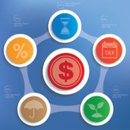 Business concept info graphic design clean vector N14