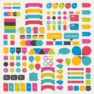 Set of speech bubbles Various flat talk balloons N2