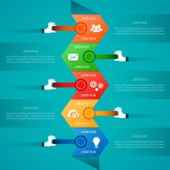 Abstract vector timeline infographic template in flat style N3