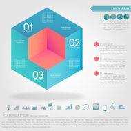 cubic infographic and business icon