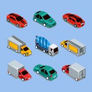Flat 3d Isometric High Quality City Transport