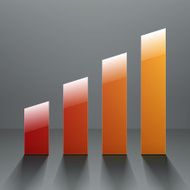 Infographics shiny colorful paper stripes chart with realistic s