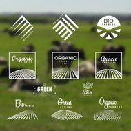 Organic eco bio green labels and icons set