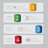 Design number banners template graphic or website layout N14