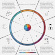 Infographic template on 8 positions