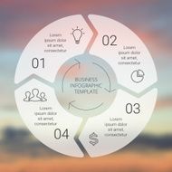 Circle line arrows infographic Template for cycle diagram graph presentation N4