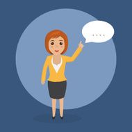 businesswoman with bubble speech character