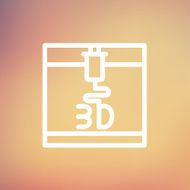 Three D printer thin line icon N3