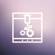 Three D printer thin line icon N6