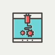 Three D printer thin line icon N7
