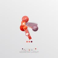 Glossy paper style geometric abstract infographic design N66