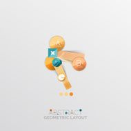 Glossy paper style geometric abstract infographic design N68