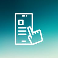 Smartphone and hand checking of work task schedule thin line N2