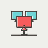 Three touchscreen devices thin line icon N2