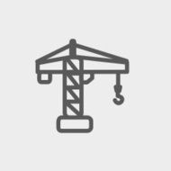 Crane machine thin line icon