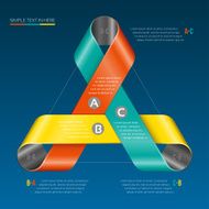 Steps paper strip template Vector option infographic N3