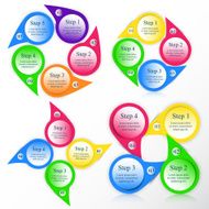 Collection of infographic templates for business N28
