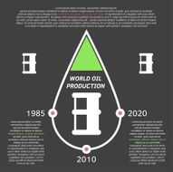 Vector illustration concept of oil drop and barrels