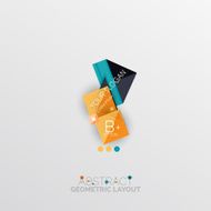 Glossy paper style geometric abstract infographic design N71